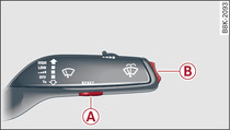 Windscreen wiper lever: On-board computer controls